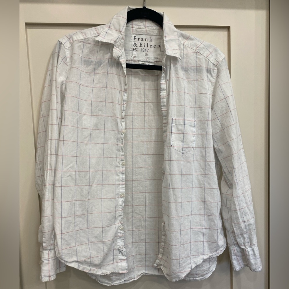 Frank & Eileen Shirt Button Down Windowpane Plaid Small S